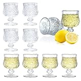 Cordial Gläser, 50 ml, Schnapsgläser-Set, mit Stiel, für Tequila, Sherry, 8...