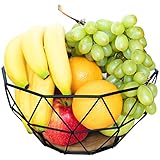 Chefarone Obstschale Metall - dekorativer Obstkorb Vintage Schwarz - Obst Aufbewahrung...