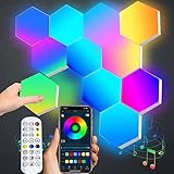 RGB LED Wandleuchte, Smarte Sechseck Wandleuchte LED Platten App und...