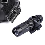 QIRUIMY Taktische Helm Licht Mini Aluminium Taschenlampe 120 Lumen Multifunktions Strobe...