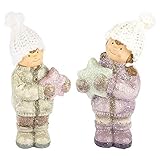Ideen mit Herz Deko-Figuren, Winterkinder, 15cm hoch, 2 Stück