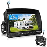 URVOLAX Rückfahrkamera Kabellos,7 Zoll Monitor IP69K wasserdichte Auto...