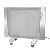 MAUK® Wärmewellen Heizgerät Stand + Wandheizung rollbar | 3 Stufen - 1500W (Thermostat...