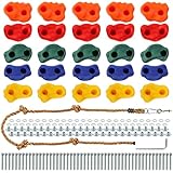ZENFUN 25 Packs Klettergriffe für Kinder und Erwachsene, Kletterset für Den Innen und...