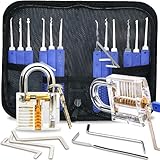 Retoo Lockpicking Set 17 Stück Dietrich Set, 12 Picks und 5 Drehmomentschlüssel, Das...