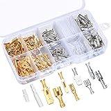 Vwoqiy 150 Stück 6,3mm 4,8mm 2,8mm Rundstecker Verbinder Kit, Messing Kabelschuhe...