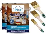 PLID® Holzlasur Innen & Aussen Weiß 5L - Holzschutzlasur Außen mit UV beständigem...