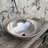 SGKOMN Kupferwaschbecken fürs Badezimmer, rundes Einbauwaschbecken, rundes Gefäß,...