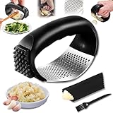 Knoblauchpresse Wippe,Knoblauchpresse Edelstahl Multifunktional Garlic Press mit...