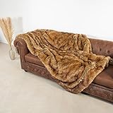 Quantum Interior by Maxland Kuschelige Felldecke Fox in Fuchs Felloptik, Hochwertige...
