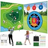 Golfspiel-Übungsset: 177,8 x 177,8 cm, doppelseitiges Golfspiel & Golfschlagmatte, Plus...