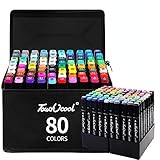 Touchcool 80 Farben Marker Stifte Set mit Doppelter Spitzen, Neu Aufgerüstetes...