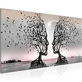 Runa Art Wandbild Liebespaar 1 Teilig 100 x 40 cm Modern Bild auf Vlies Leinwand Abstrakt...