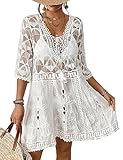 Bsubseach Frauen Kontrast Spitze Badeanzug Cover Up V-Ausschnitt Bikini Strand...