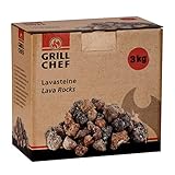 GRILLCHEF Lava Steine - 3kg | Nachfüllpackung für Lavastein-Gasgrills |...