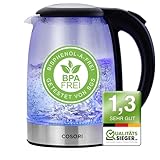 COSORI Wasserkocher Glas mit Upgrade Edelstahl Filter und Innendeckel, BPA Frei,...
