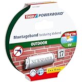 tesa Powerbond Outdoor - Doppelseitiges Montageband für den Außenbereich - Wasserfestes,...