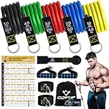 COFOF Widerstandsbänder Set, 5 Fitnessbänder Expander Tube Bands, Fitnessband mit...