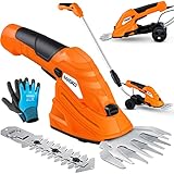 MASKO® Grasschere Strauchschere Set mit Akku 7,2V 2000mA/h + Ladegerät +...