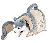 Teddys Rothenburg Kuscheltier Husky in Hundehütte 15 cm grau/beige/weiß...