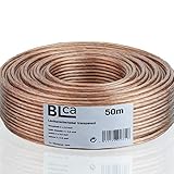 DCSk BLca 50m 2x2,5mm² Lautsprecherkabel CCA I Boxenkabel isoliert transparent mit...