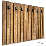 FLEXISTYLE Kleiderhaken wand Wandgarderobe Garderobe Holz Eiche Lamellen Schwarz...