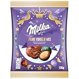 Milka Feine Kugeln Mix – Mischung aus Alpenmilch-, Noisette-, Nougat-Crème- und Weißer...