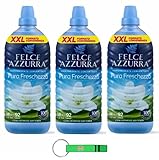 3x Felce Azzurra Weichspüler Pura Freschezza - Konzentrierter Weichspüler – 92...