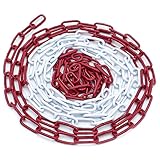 Absperrkette Rot-Weiß 5m, 10, 15m, 26m Stahl Glieder 5mm Rundstahlkette...