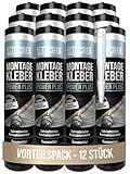 PROCREA® 12x Montagekleber 'Power Plus' extra stark [Kleben statt Bohren]...