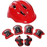 Springcmy Schutzausrüstungs-Set für Kinder, Fahrrad, Skateboard, Helm, Knieschoner und...