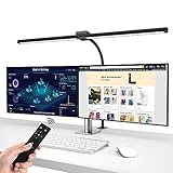 brightower Doppelkopf Schreibtischlampe LED Dimmbar, 24W 80CM Schreibtischlampe klemmbar...