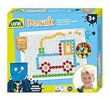 Lena 35623 - Mosaik Steckspiel Set, Steckmosaik mit 100 farbigen Stecker, Mosaikstecker Ø...