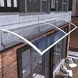 Haustürvordach Mit Weiß Aluminiumbügel,Uv-beständige Fenstermarkise...