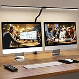 APMIEK Doppelkopf Schreibtischlampe LED Dimmbar, 24W 100 Beleuchtungsmodi, Klemmbar...