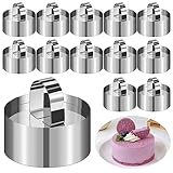 Dessertringe & Tortenring Klein, 12 Stück Speiseringe Edelstahl Kuchen Ringe Dessert...