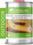 Nordicare Holzöl Außenbereich [1L] für Lärche, Eiche, Teak oder Akazienholz...