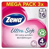 Zewa ultra soft Toilettenpapier, extra weiches WC-Papier 4-lagig mit...