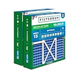Filterbuy 16 x 20 x 5 Luftfilter MERV 13 Optimale Verteidigung (2er-Pack), plissierte HVAC...