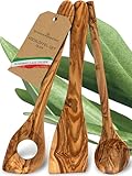 Schwertkrone Olivenholz Kochlöffel Set - Olivenholz aus Italien -...