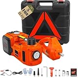 Warmfay Elektrischer Wagenheber 5T, 12V Hydraulischer Wagenheber 155-450mm mit...