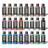 ABEIER Acrylfarben Metallic, 24 x 60ml Metallic-Farben in Flaschen, Reichhaltige Pigmente,...
