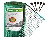 EraGreen® Maulwurfgitter 10 m x 1,2 m Breite inklusive 10 Erdanker GRATIS -...