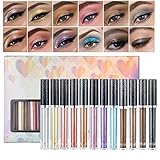 12 farbiges flüssiges Lidschatten Set Metallic Lidschatten Smokey wasserdichtes...