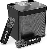 Karaoke Maschine,Bluetooth Karaoke Anlage mit 2 Mikrofonen, Lautsprecher Tragbares PA...