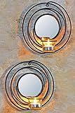 Novaliv 2X Wandkerzenhalter mit Glas und Spiegel Metal 20,2 x 8,3 x 21,5 cm...