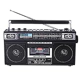 LMEIL Kassettenrecorder, Tragbares Bluetooth-Retro-Radio Und -Recorder, Mit AM/FM/SW1/SW2,...