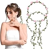 BETESSIN 2Pcs Blumenkranz Haare Blumenkrone Damen Mädchen Boho Blumen Haarband...