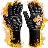 Reinalin Grillhandschuhe Hitzebeständig bis 800°C, Ofenhandschuhe Topfhandschuhe...