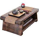 Coffee Tables Beistelltisch, Couchtisch 2-stufig mit Ablageregal, Retro japanischer...